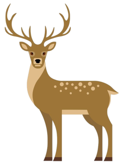 a deer with ants on it's head