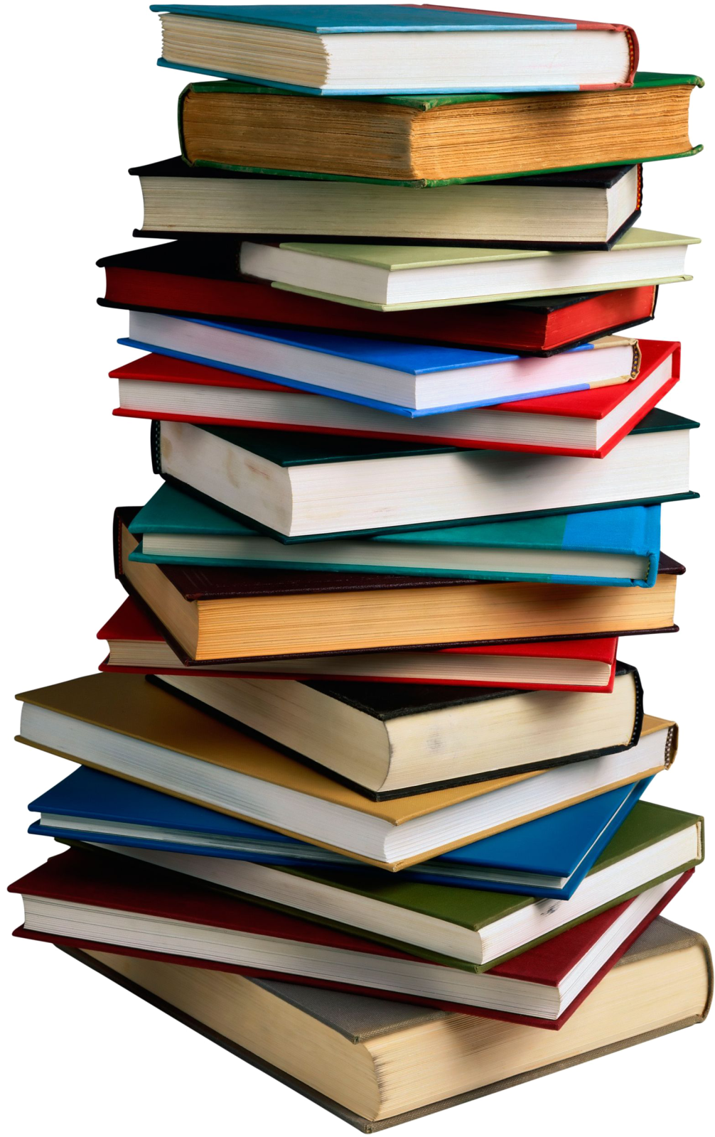 a stack of books on a white background