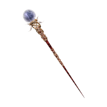 a wand with a blue stone on it