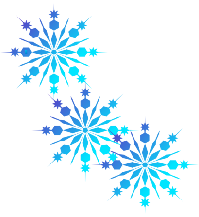 a blue snowflake on a white background