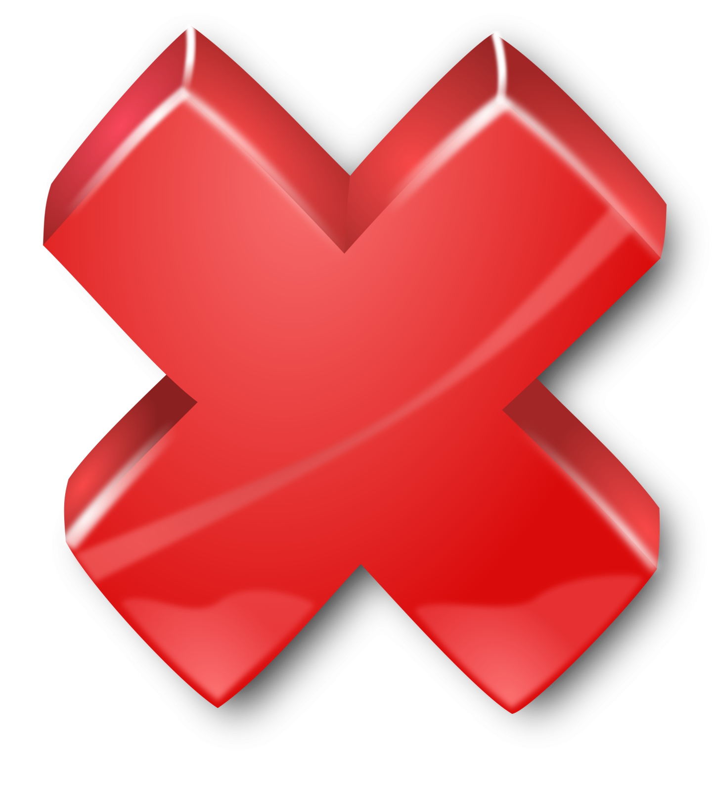a red x sign on a white background