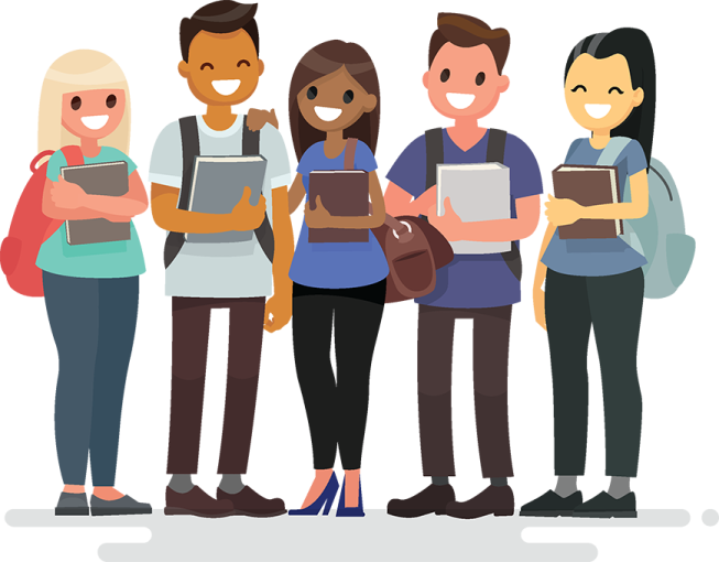 a group of people standing together with their laptops