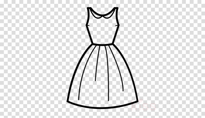 a black and white dress on a transparent background