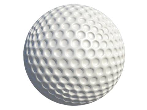 a golf ball on a white background