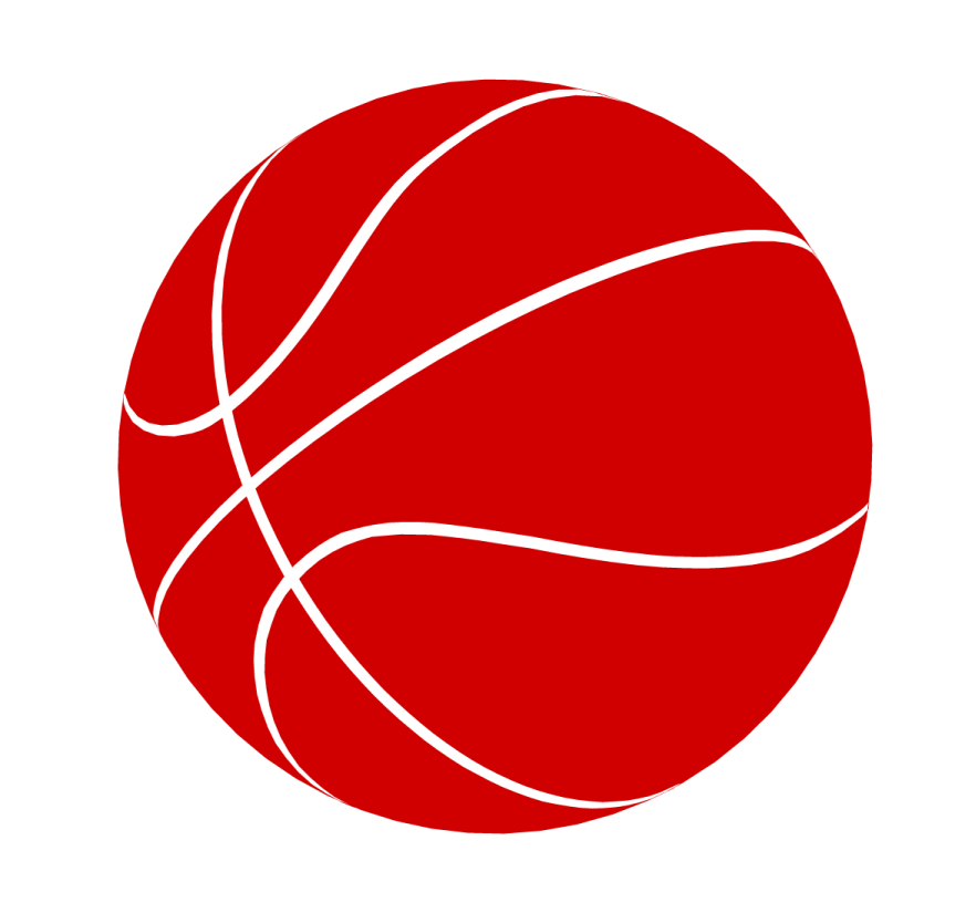 a red basketball ball on a white background