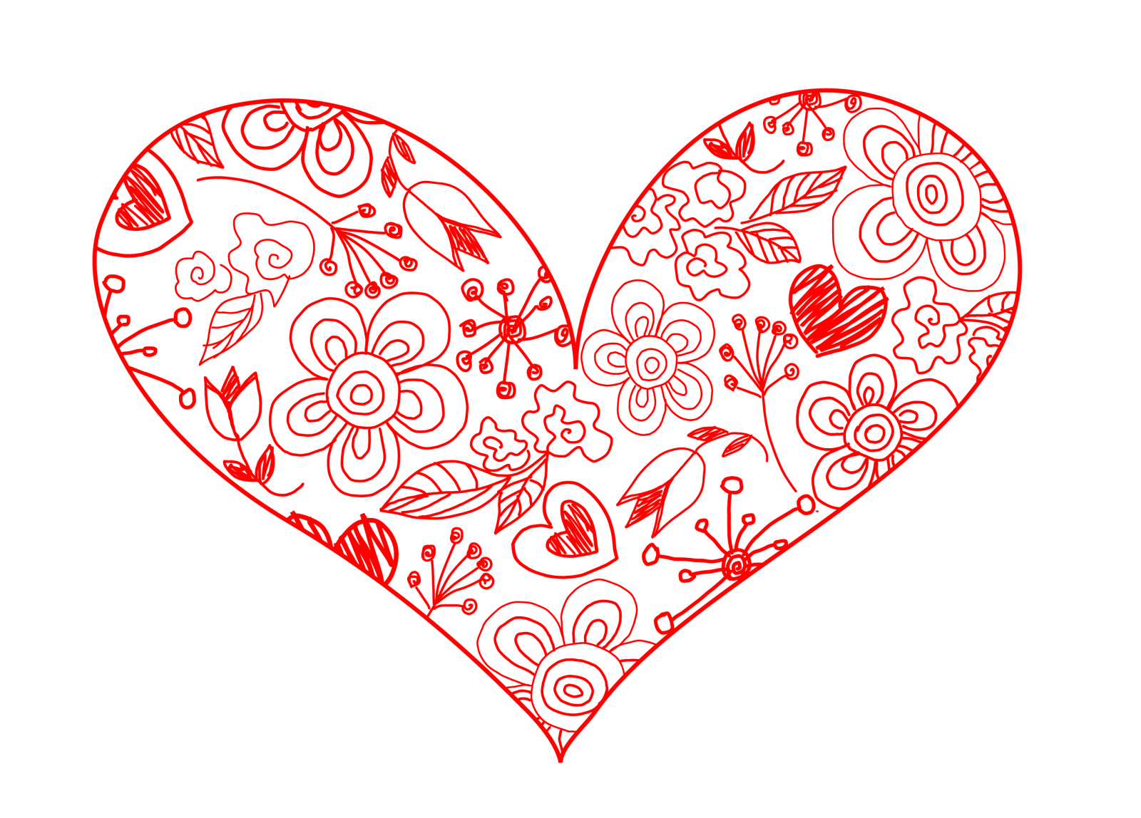 a black and white drawing of a heart