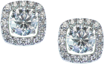 a pair of diamond earrings