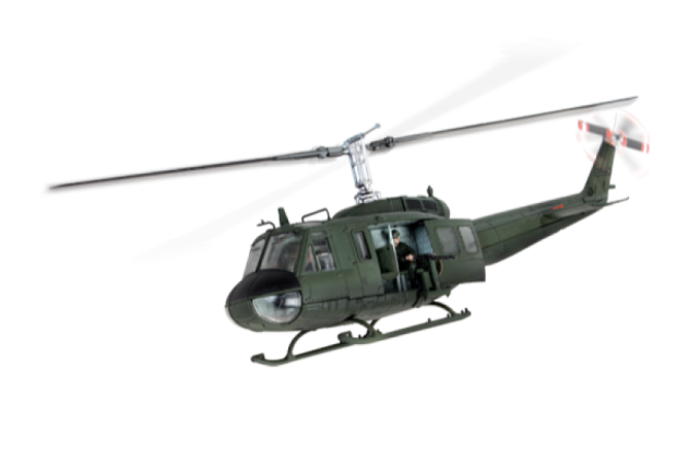 a helicopter is flying in the air