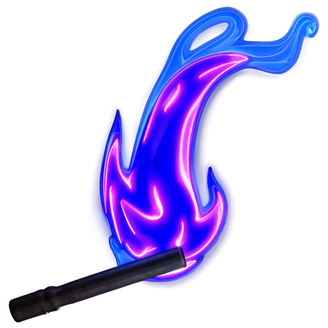 a blue and purple flame on a white background