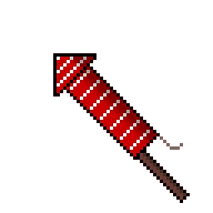 a pixel knife with a red handle