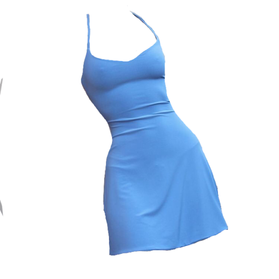 a blue dress on a white background
