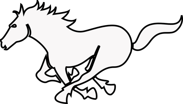 a horse running coloring page