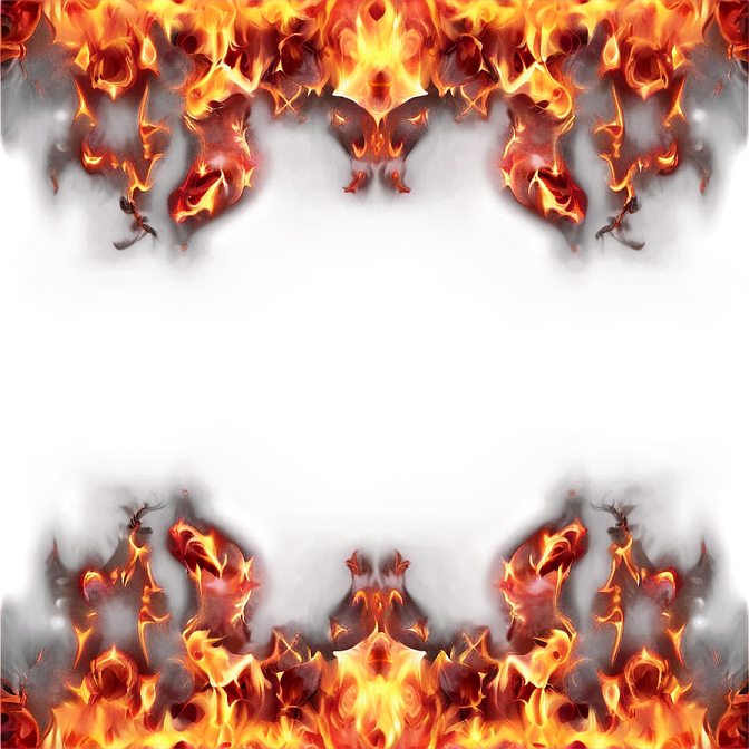 a white background with red and yellow flames