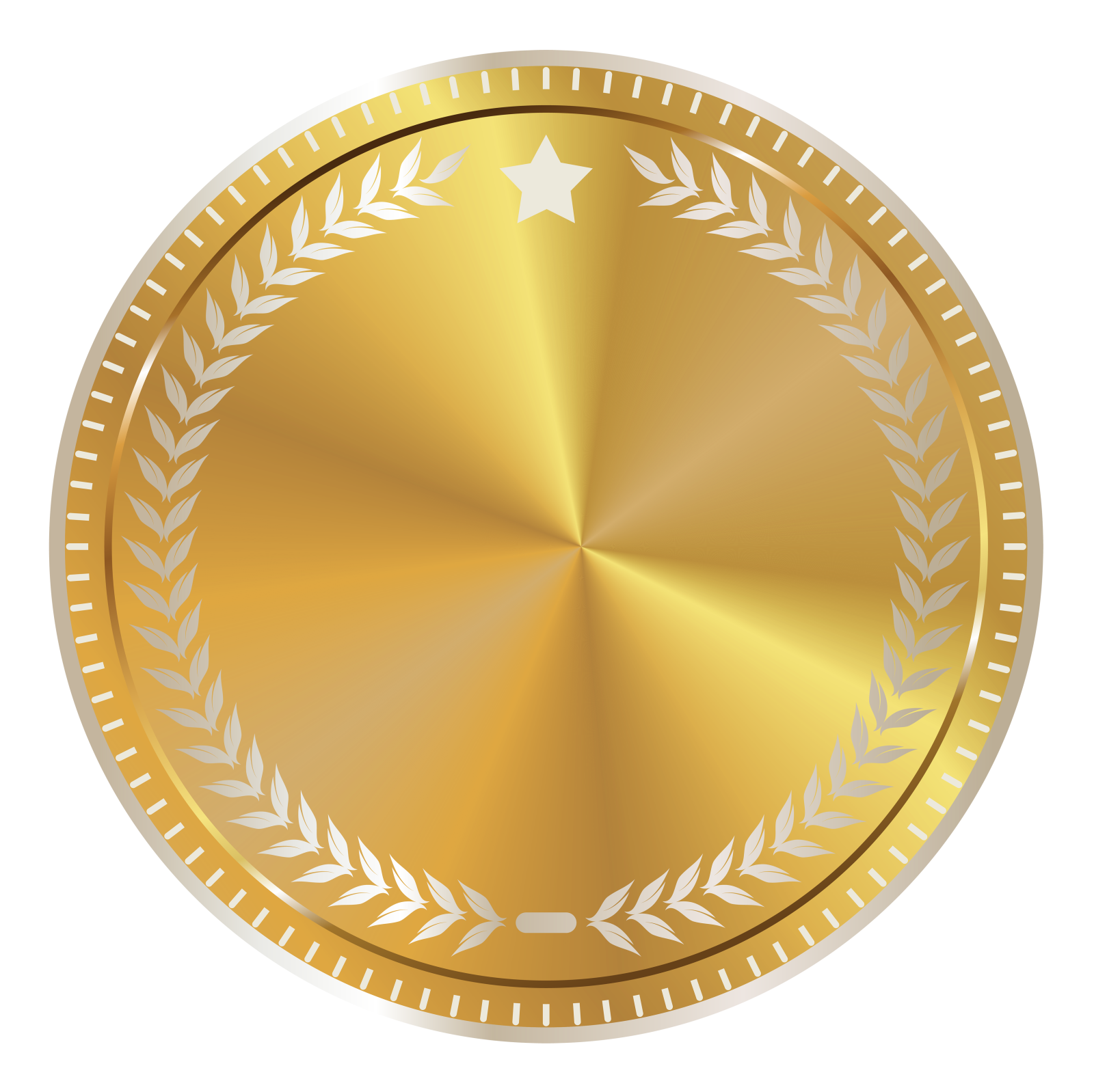 a gold medal with laurels on it