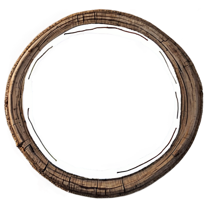 a circular mirror on a white background