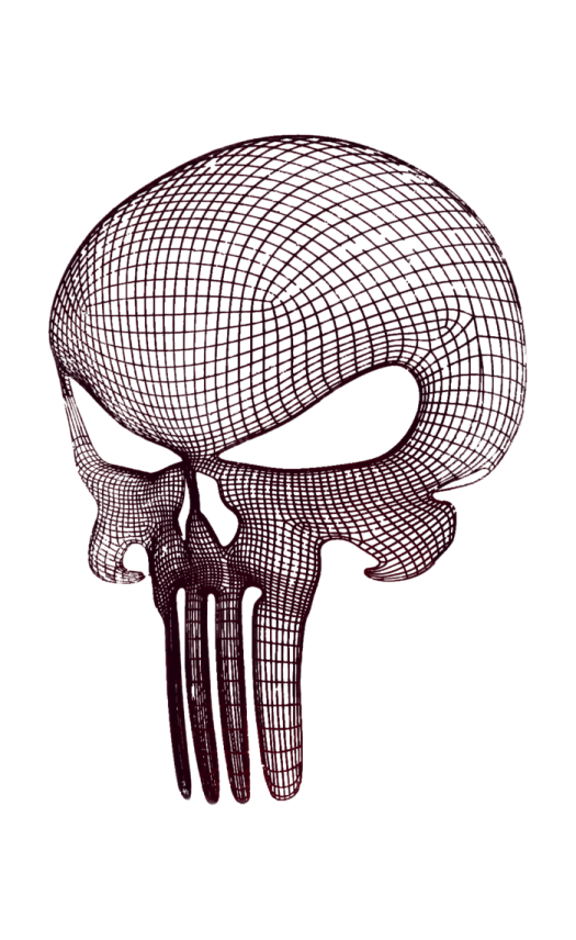 a black and white drawing of a skull