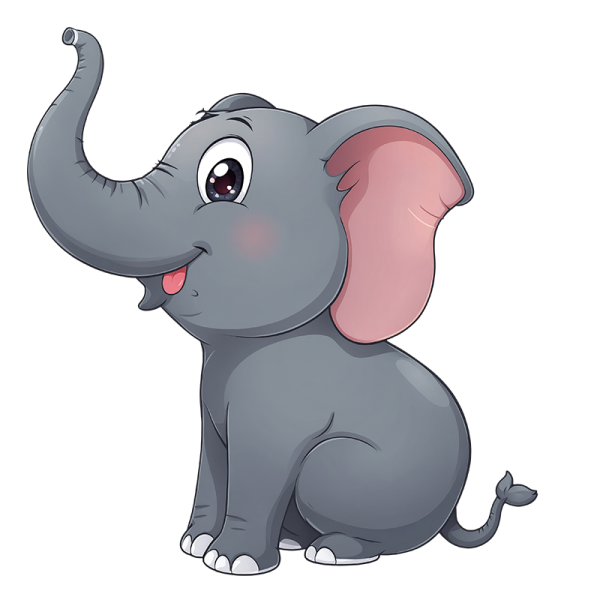 an elephant sitting on the ground with its trunk up