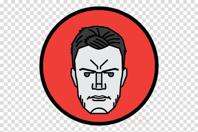 a man's face in a red circle