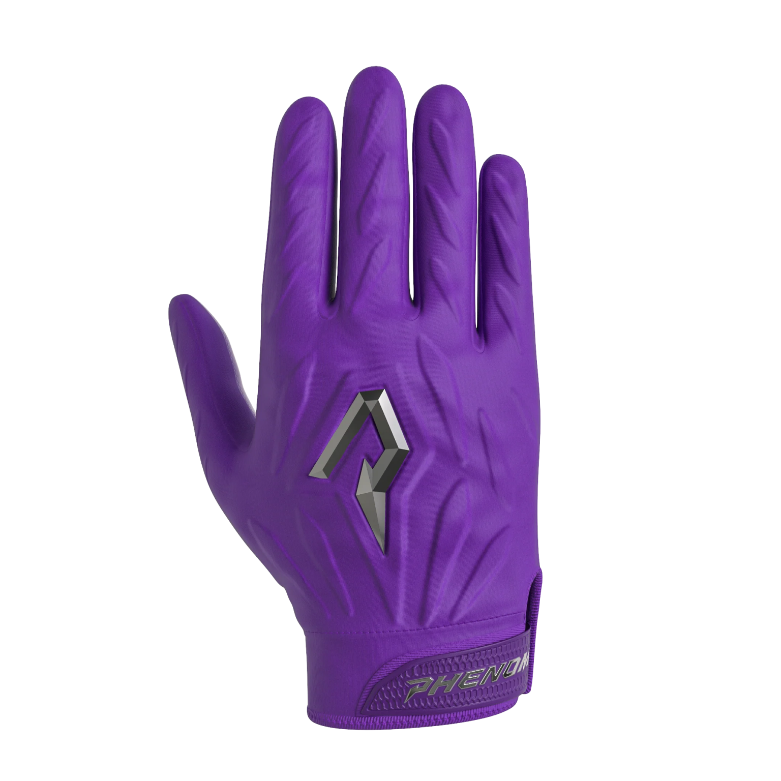 a pair of purple gloves on a white background