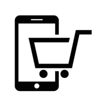 a phone with a shopping cart on it