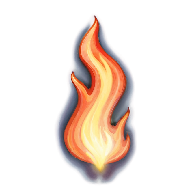 a fire on a white background