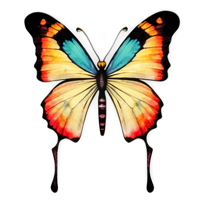 a colorful butterfly on a white background