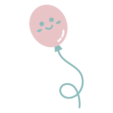 a pink balloon with a smiley face on it