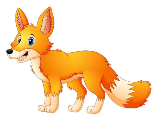 a cartoon fox with big eyes