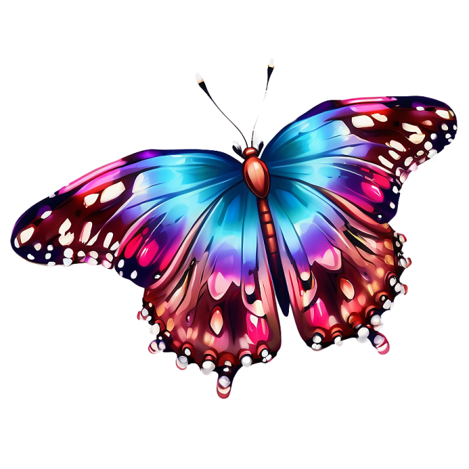 a colorful butterfly on a white background
