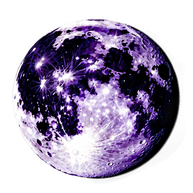 a purple and white sphere with stars on it
