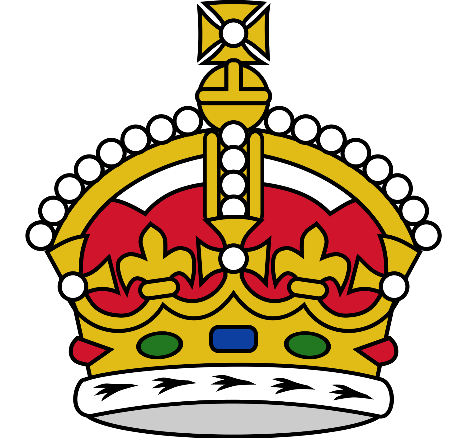 a crown with red and yellow flowers on it