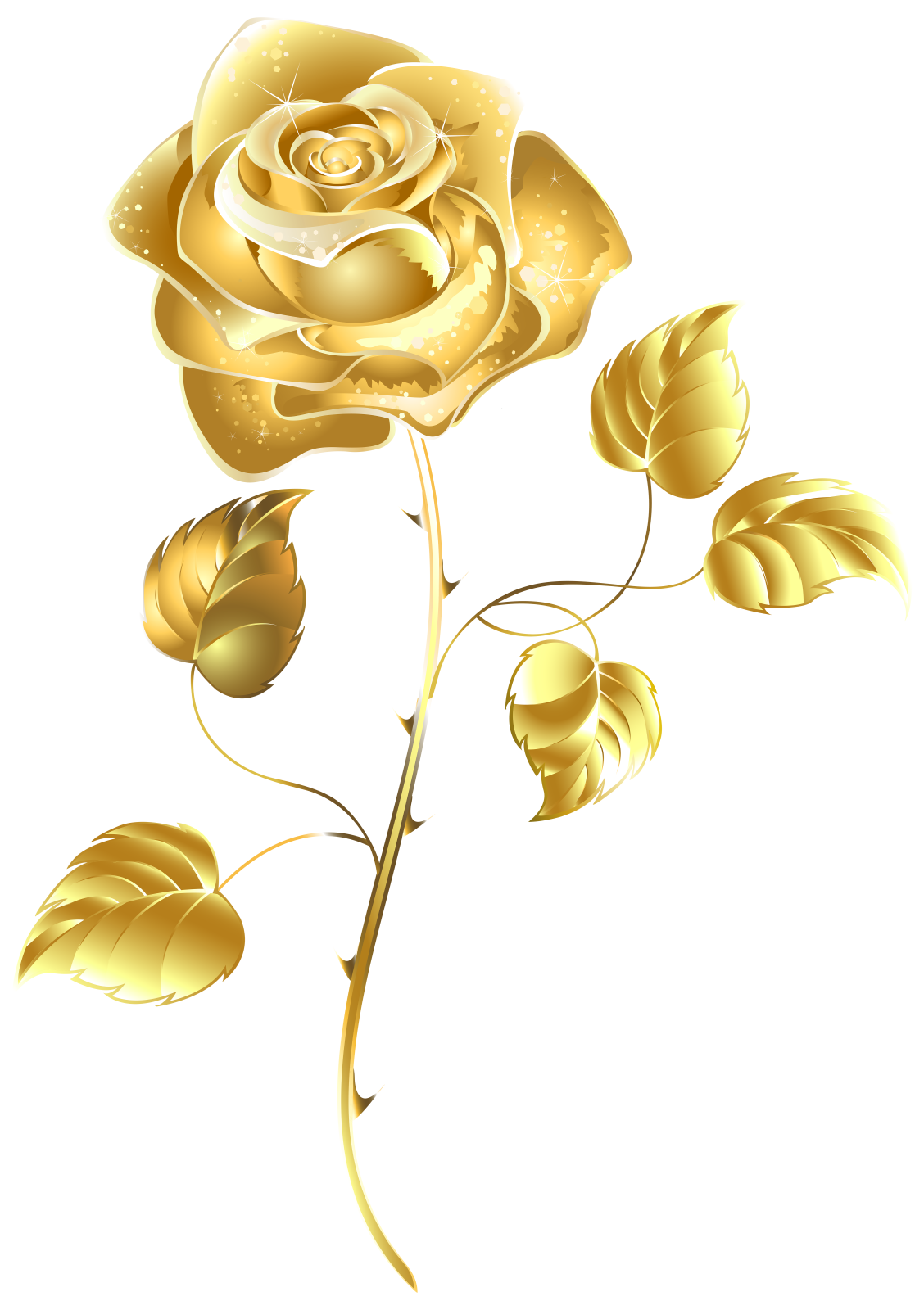 a gold rose on a white background