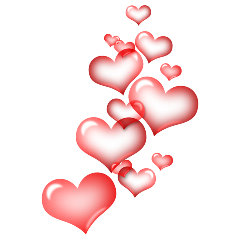 a bunch of hearts flying in the air