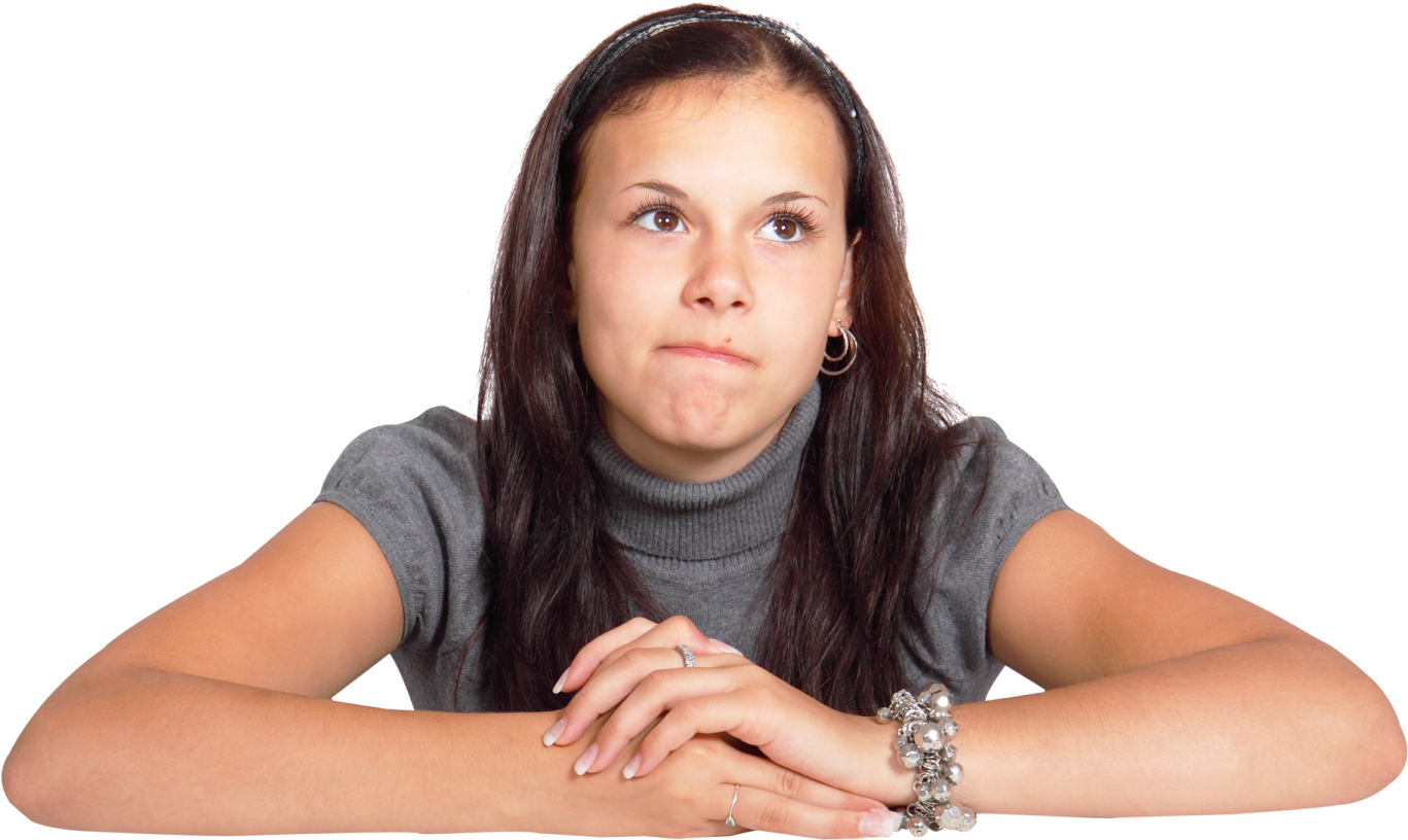 a girl with long brown hair
