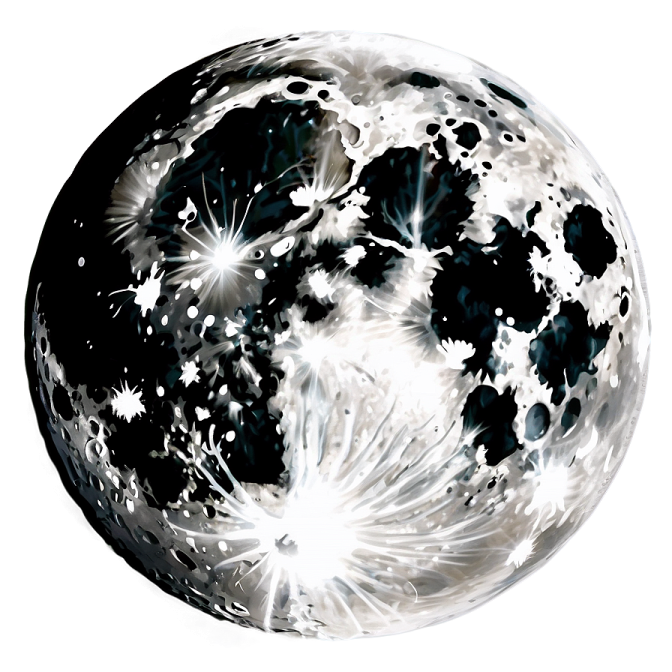 a black and white drawing of the moon