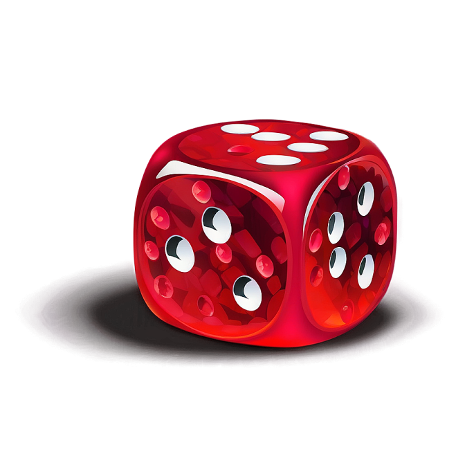 a red and white dice