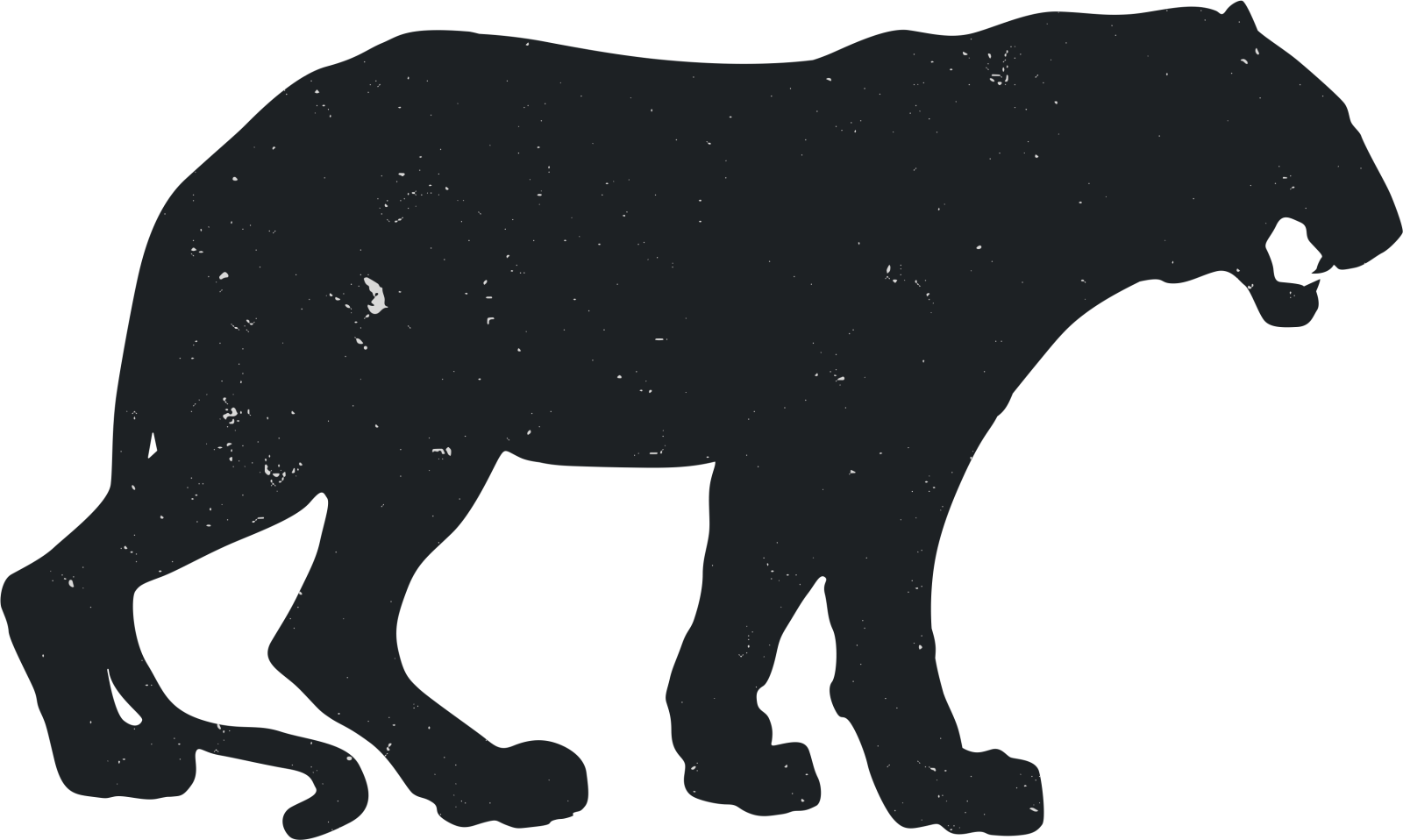 a black and white silhouette of a panther