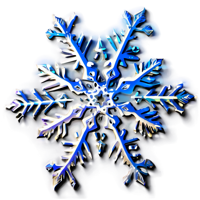 a blue and white snowflake on a white background