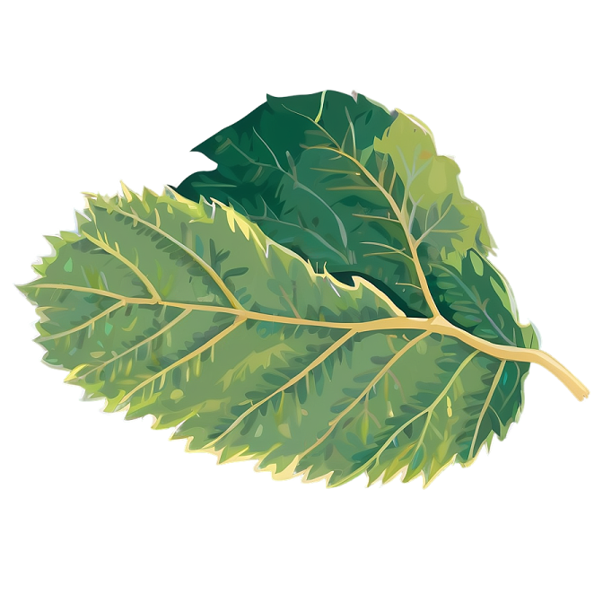 a green leaf on white background