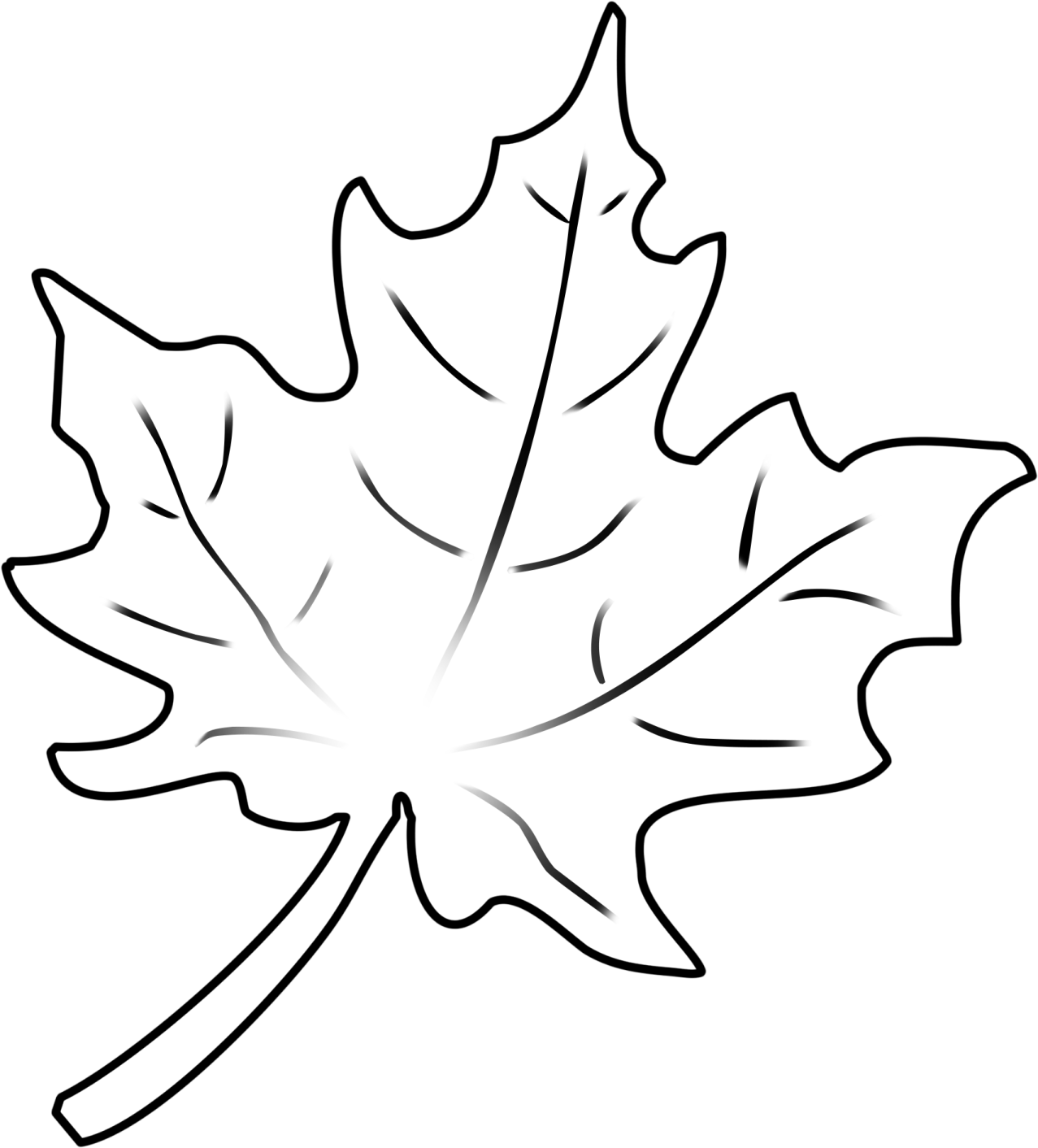 a black and white maple leaf