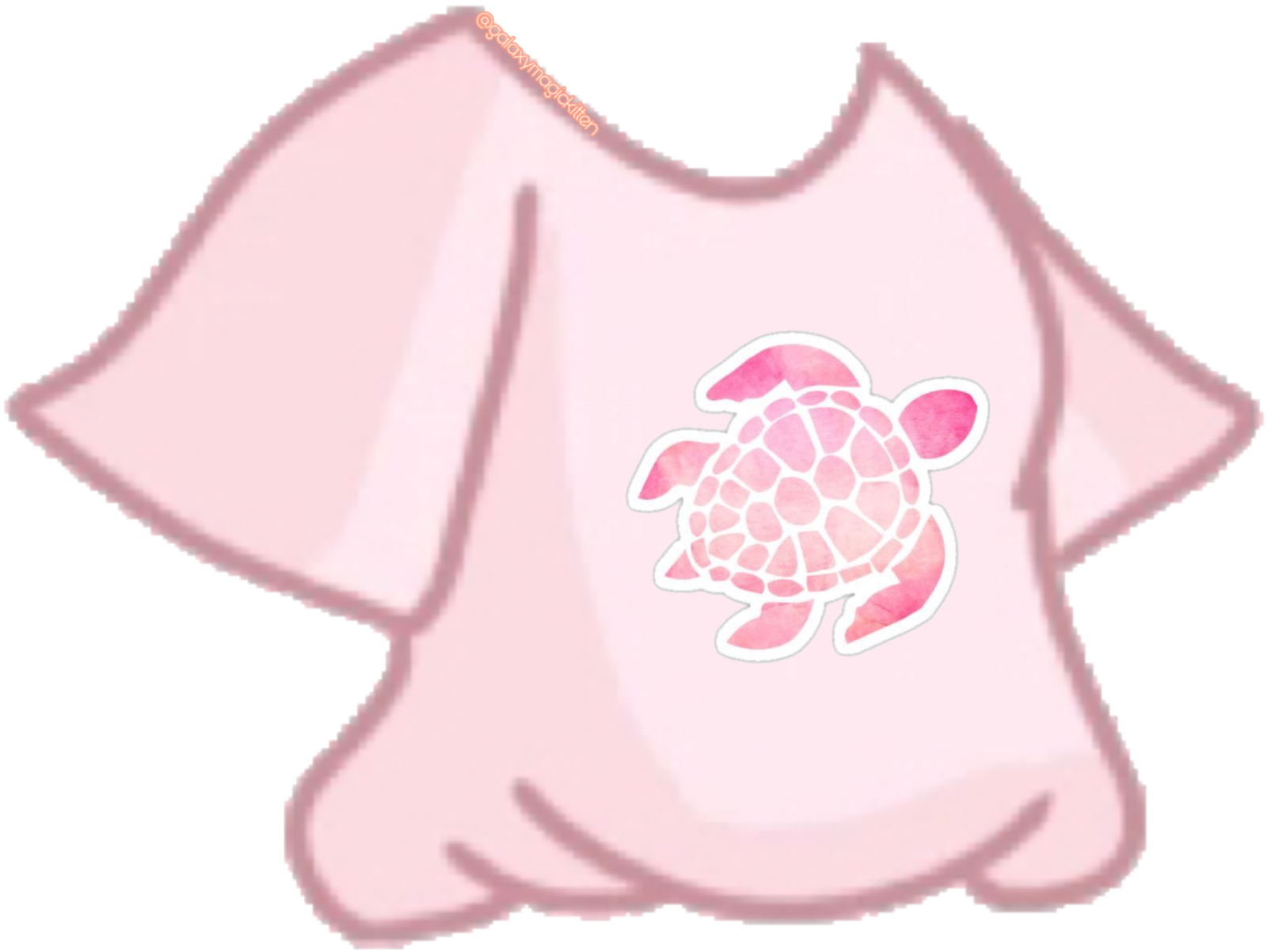 a pink t - shirt with a turtle on it
