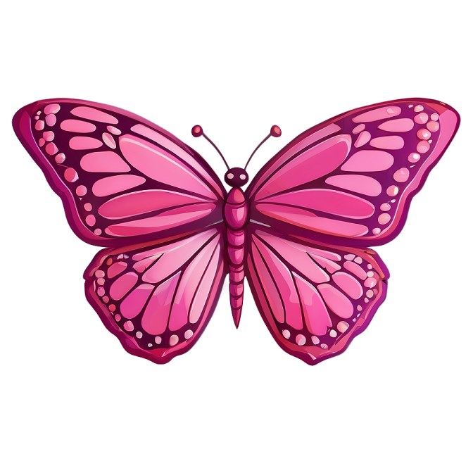 a pink butterfly on a white background