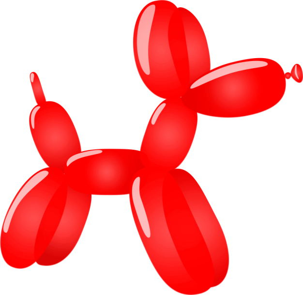 an image of a black balloon dog
