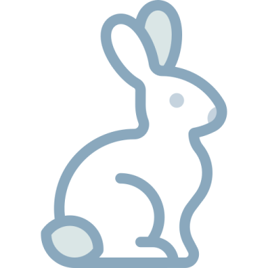 a rabbit sitting on top of a white background