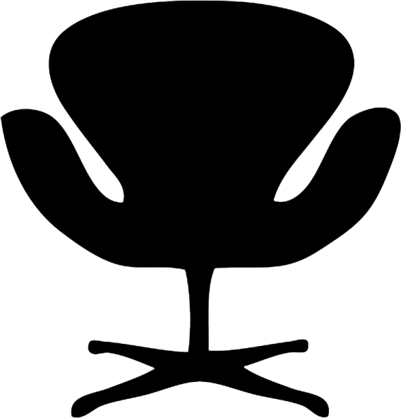 the silhouette of an office chair