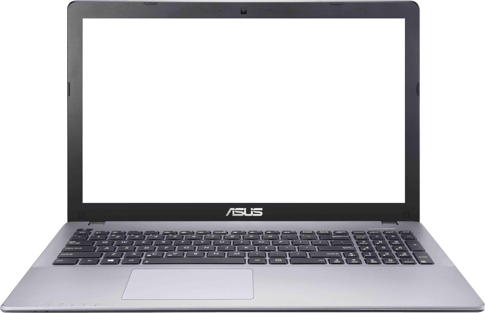 a laptop with a white screen and keyboard