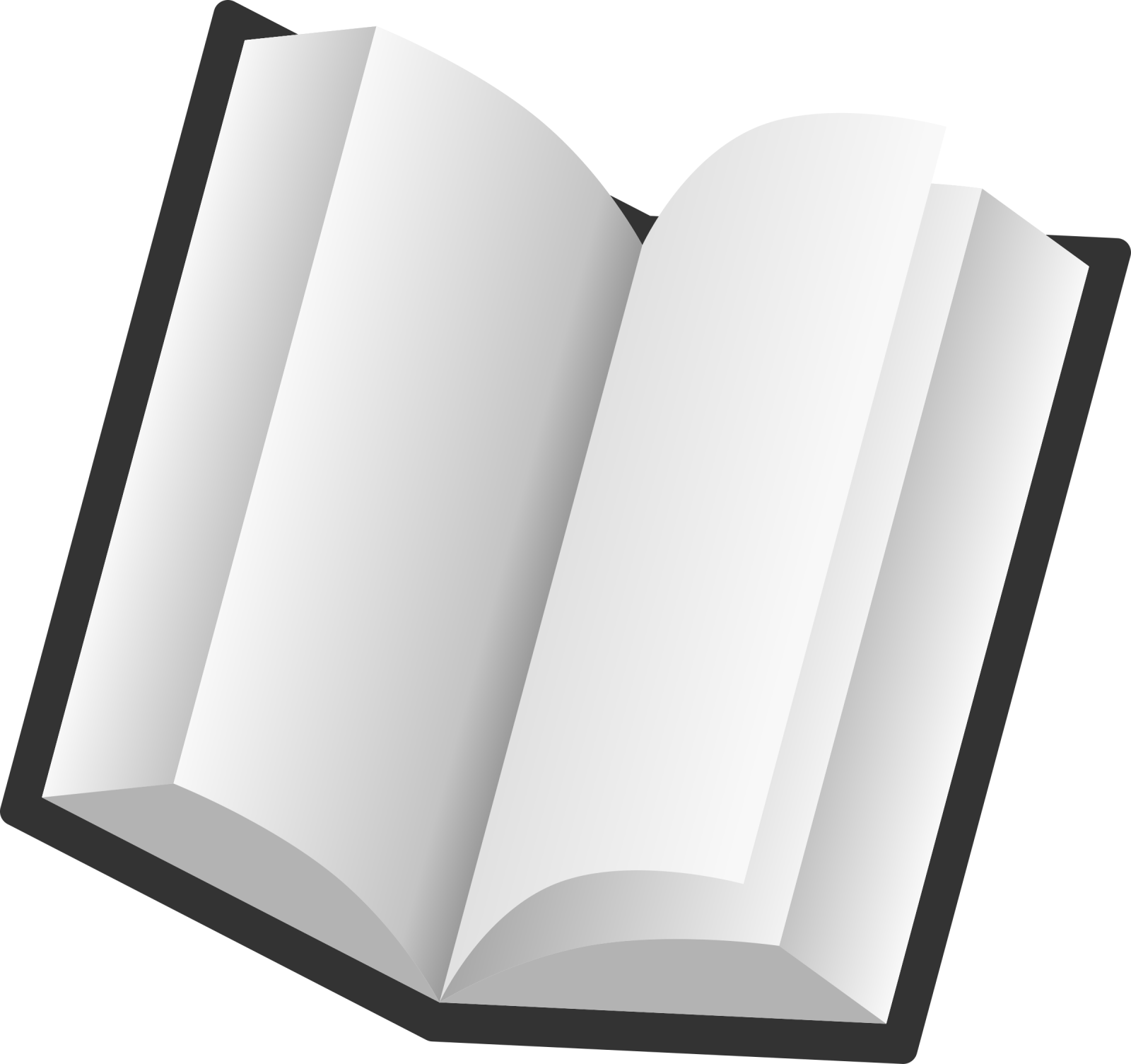 an open book on a white background