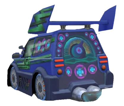 an image of a car with speakers on it