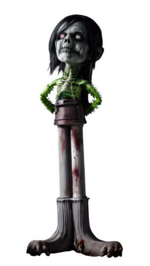 a statue of a woman holding a plant