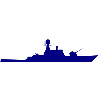 a navy ship silhouetted on a white background